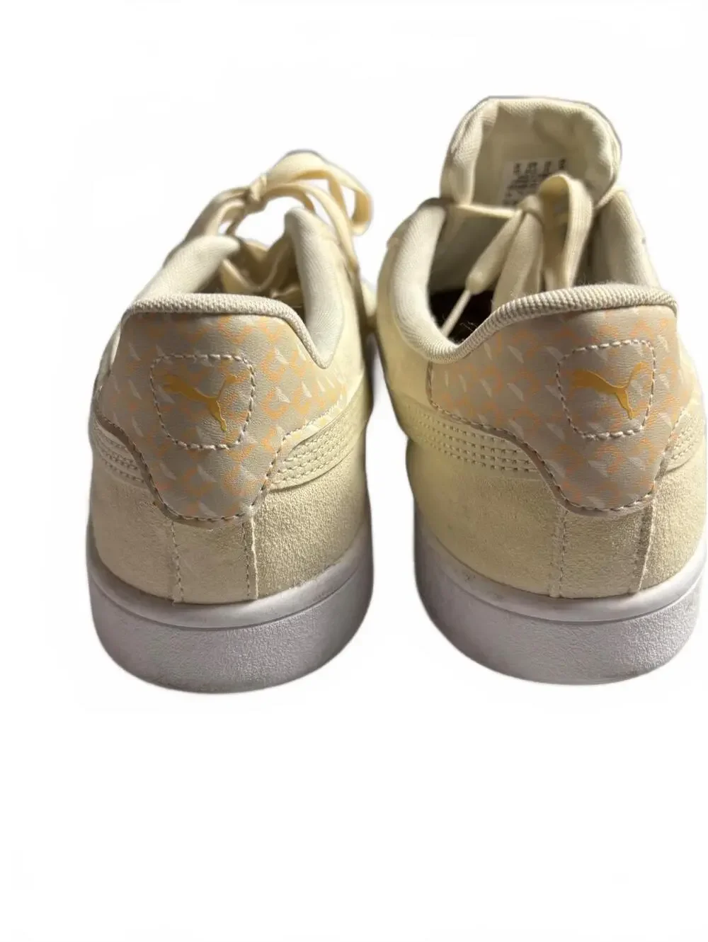 Puma Suede Classic Sneakers in Cream with Gold Logo
